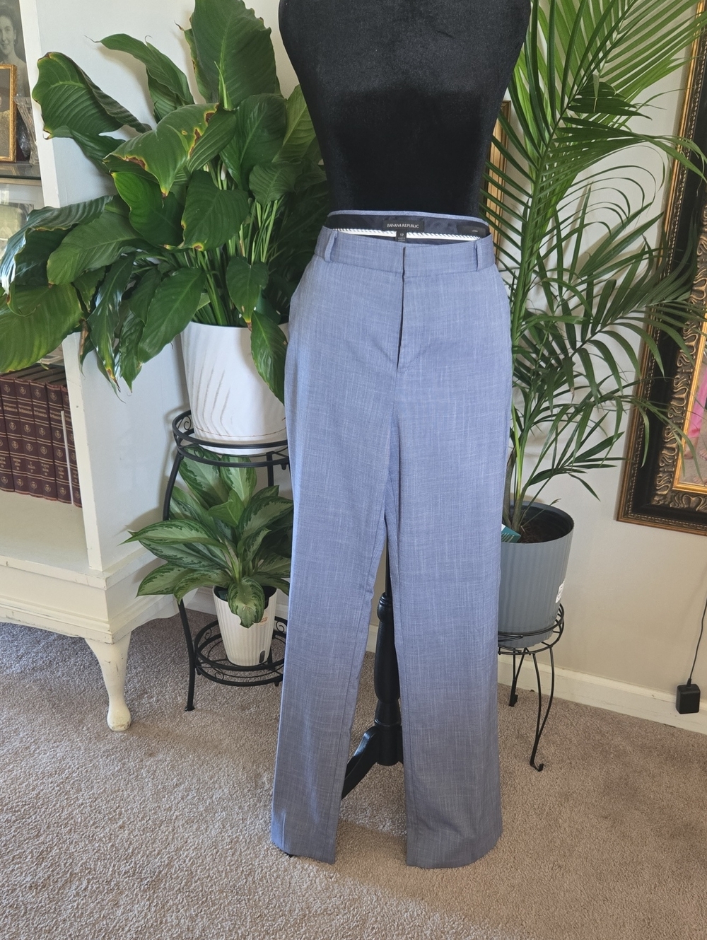 Banana Republic Light Blue Wide-Leg Dress Pants